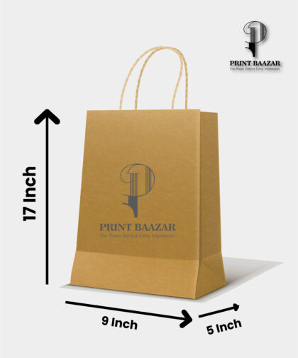 Kraft Carry Bag with Twisted Rope Handles 17″ x 9″ x 5″ inches