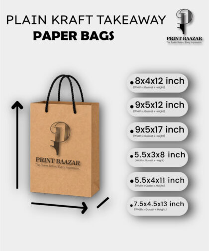 Plain Kraft Carry Bags with Rope Handles – Custom & Ready-Made Paper Bags