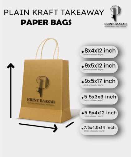 Kraft Carry Bags with Twisted Rope Handles | Custom & Plain